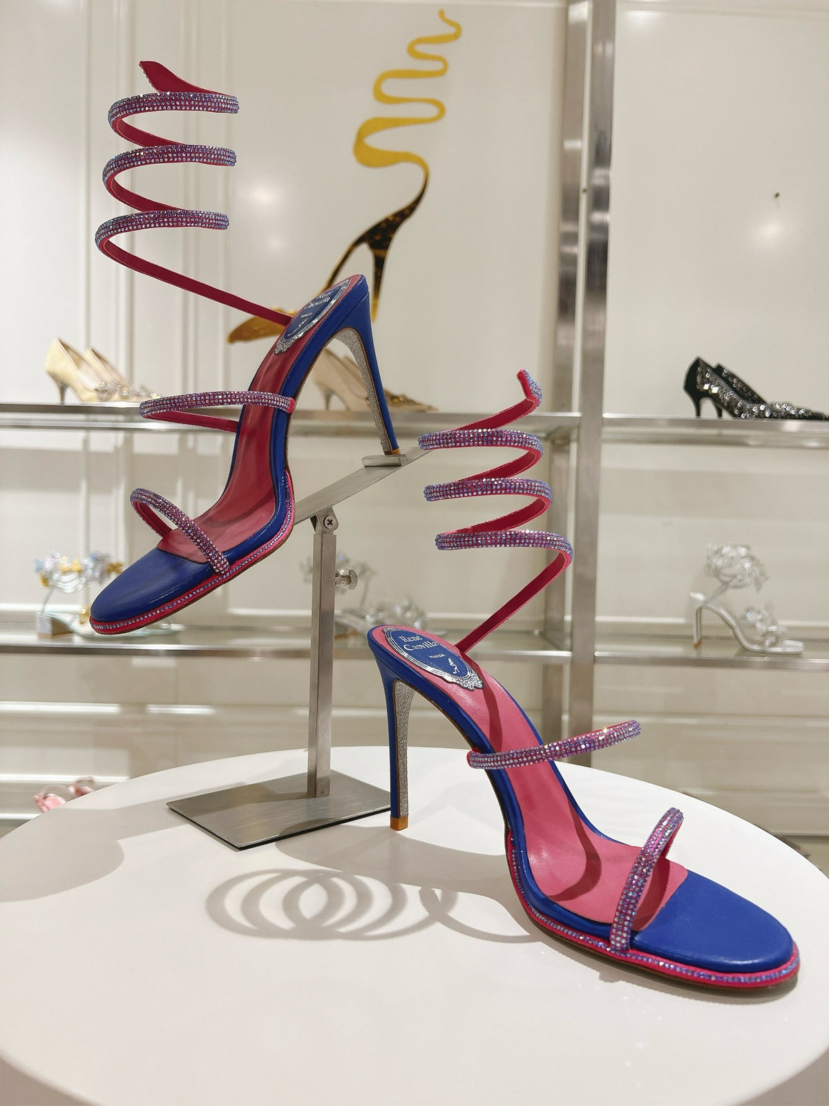 RENE CAOVILLA - CLEO blue SANDAL WITH CRYSTAL 105