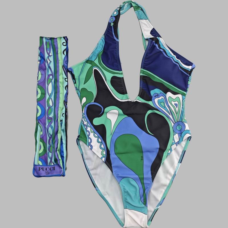 PUCCI - Patterned Halterneck One-Piece Swimsuit