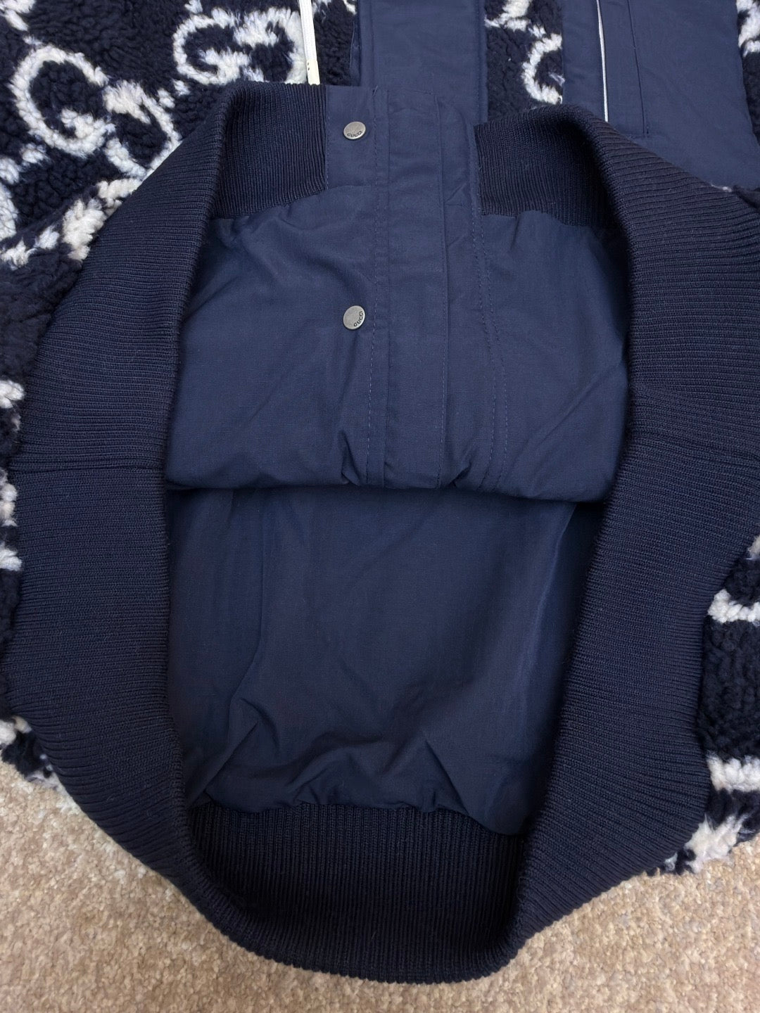 GUCCI  - Blue Gg Fuzzy Fabric Jacquard