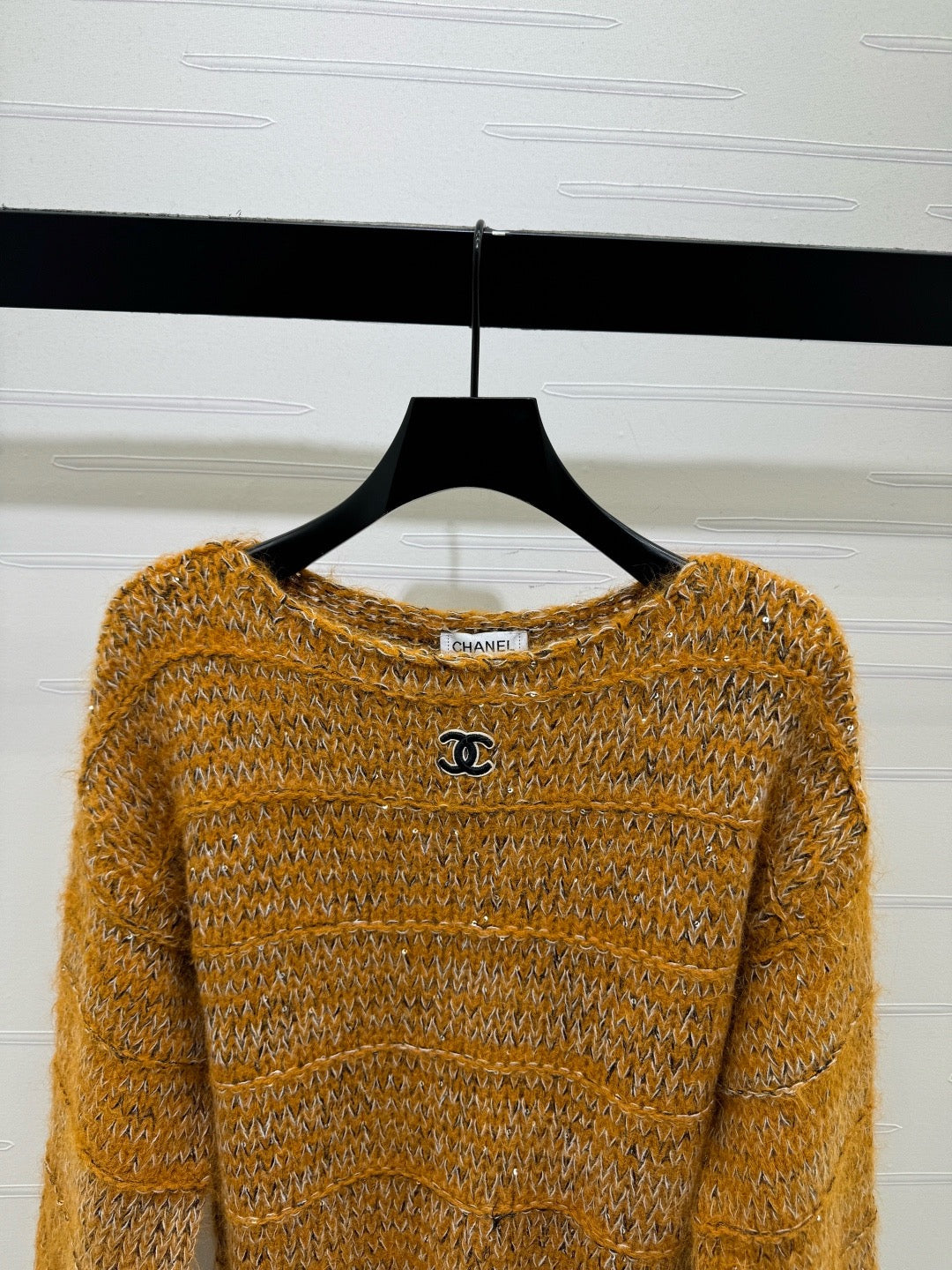 CHANEL - Chanel Boutique CC Logo Vintage Mustard Wool