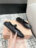 MIU MIU - Ruches nappa leather ballerinas