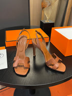 HERMES - WOMEN’S Honey Color Slingback high heel Sandal