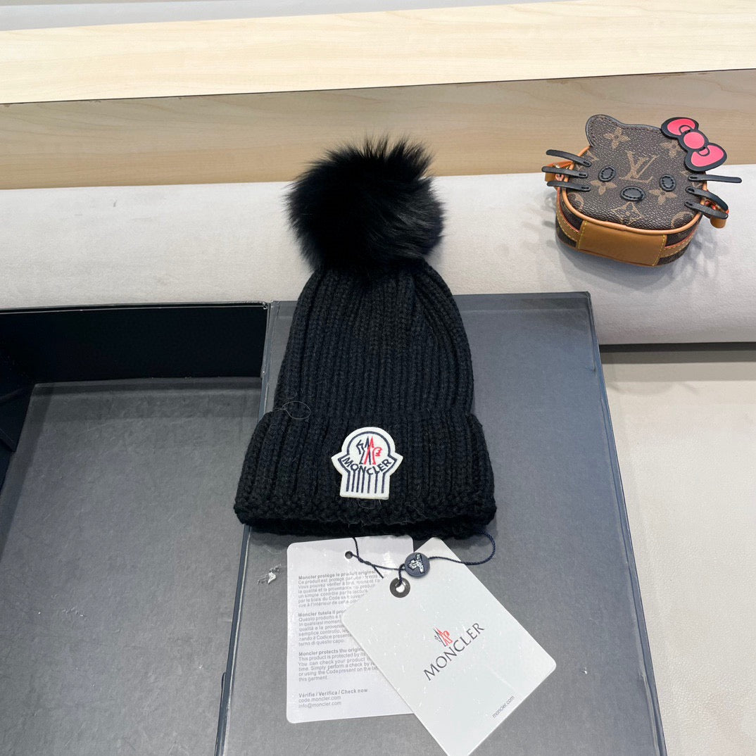 MONCLER -  Moncler Wool Beanie With Pom Pom