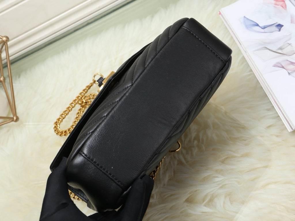 SAINT LAURENT- Black Leather Handbag
