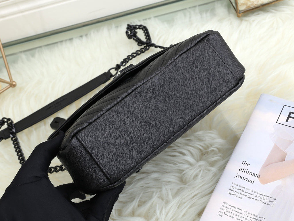 SAINT LAURENT- Black Leather Handbag