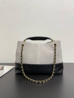 CHANEL - 25A Suede Shopping Bag Grey Small