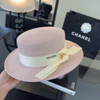 CHANEL - trimmed raffia sun hat