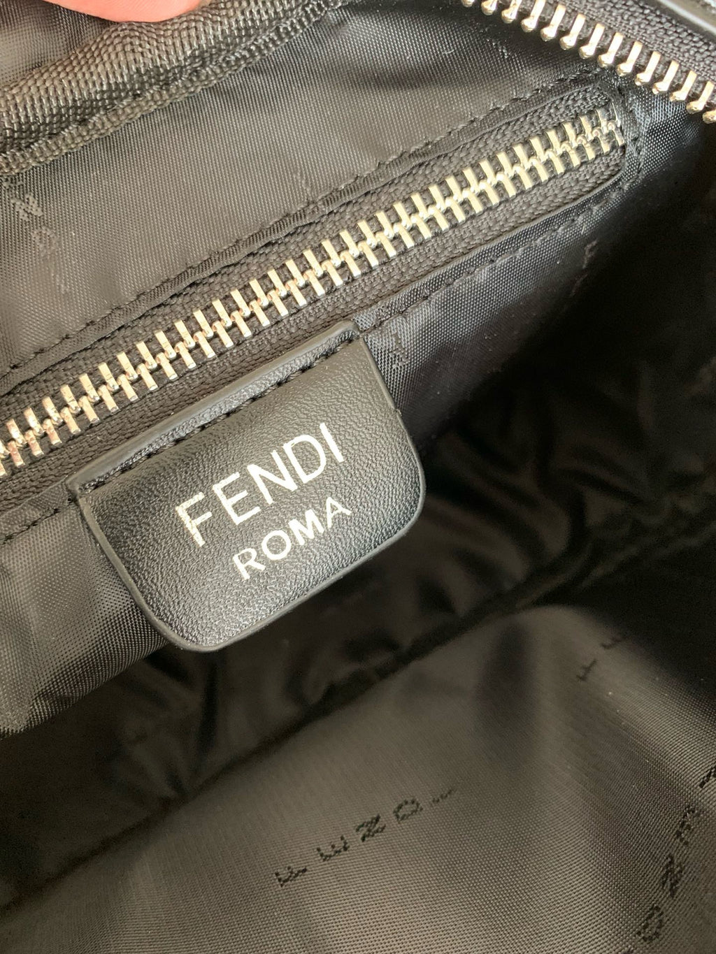 FENDI -  Zucca Coated Canvas and Leather Camera Bag