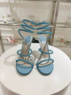 RENE CAOVILLA - CLEO blue SANDAL WITH CRYSTAL 105