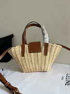CELINE - TEEN COUFFIN IN WICKER AND NATURAL CALFSKIN