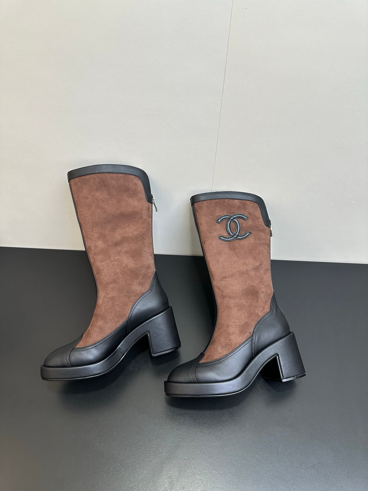 CHANEL - Chanel Suede and Leather High Boot