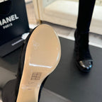 CHANEL - Block Heel Knee-High Boots