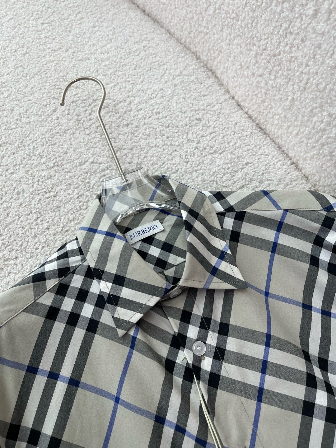 BURBERRY - Slim Fit Check Cotton Poplin Shirt