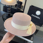 CHANEL - trimmed raffia sun hat