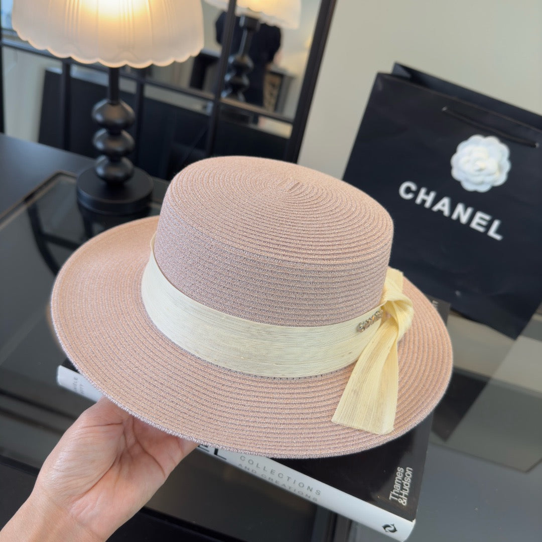 CHANEL - trimmed raffia sun hat