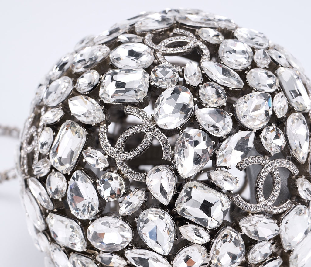 CHANEL - Gold Metal Strass Crystal Sphere Minaudiere Clutch Hardware, 2025