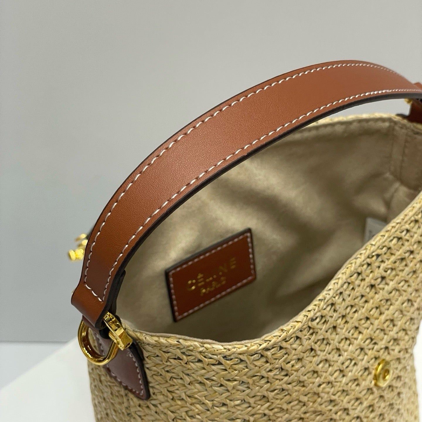 CELIN - MINI BUCKET LOUISE IN RAFFIA