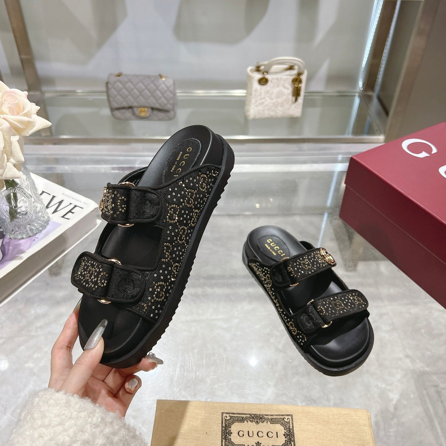 GUCCI - Glitter slippers