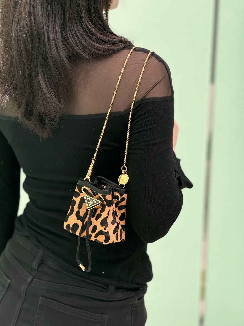 PRADA - animal-print mini bag