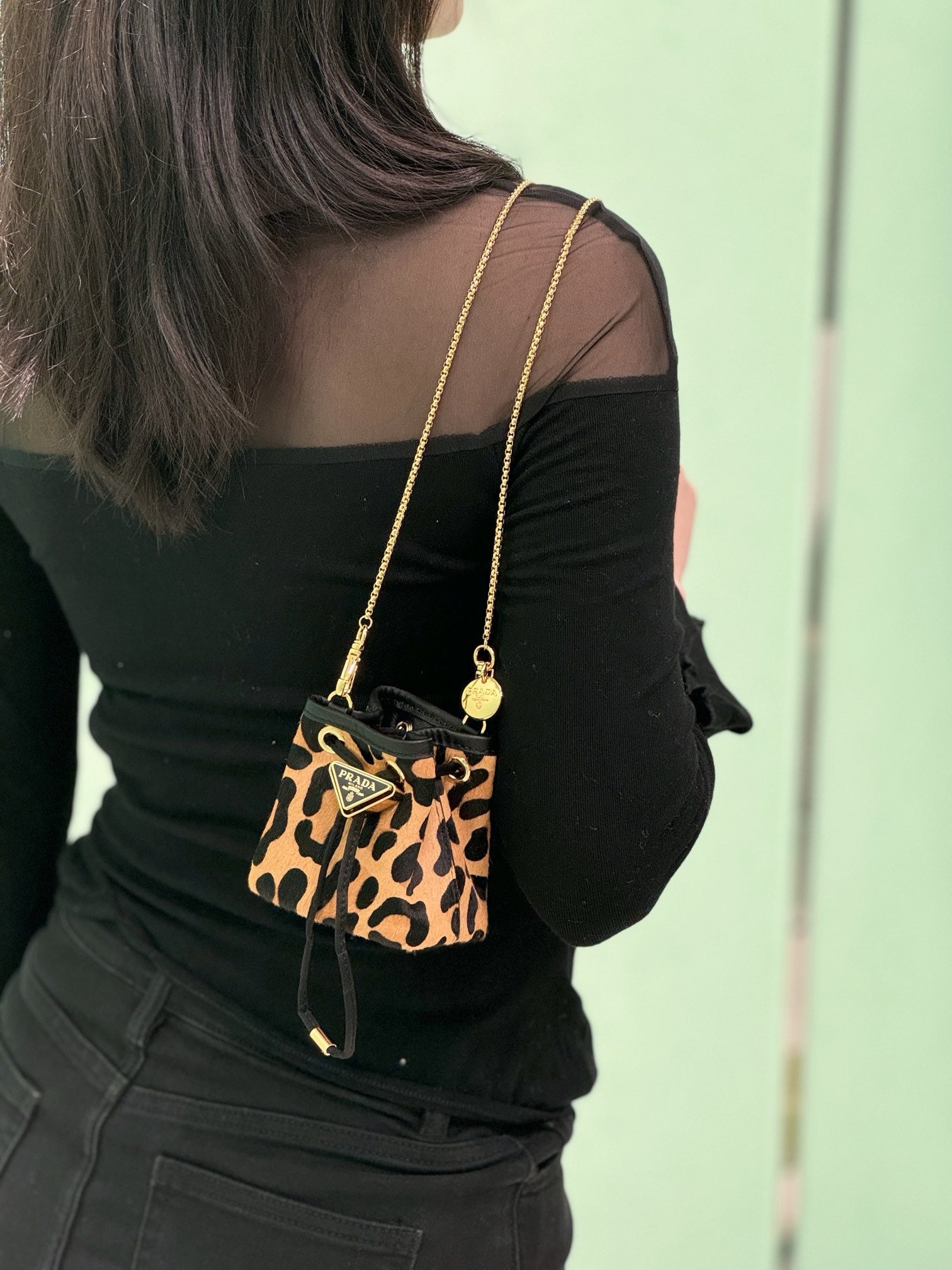 PRADA - animal-print mini bag