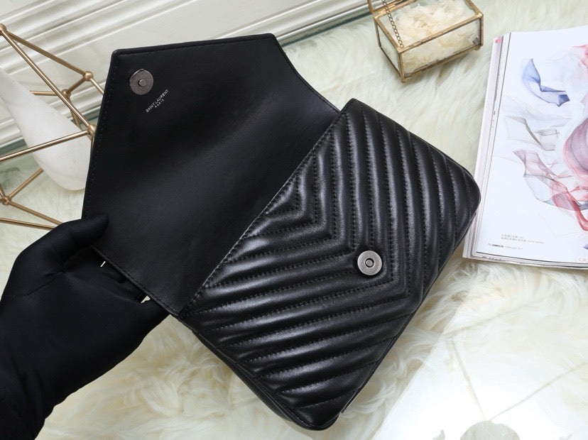 SAINT LAURENT- Black Leather Handbag