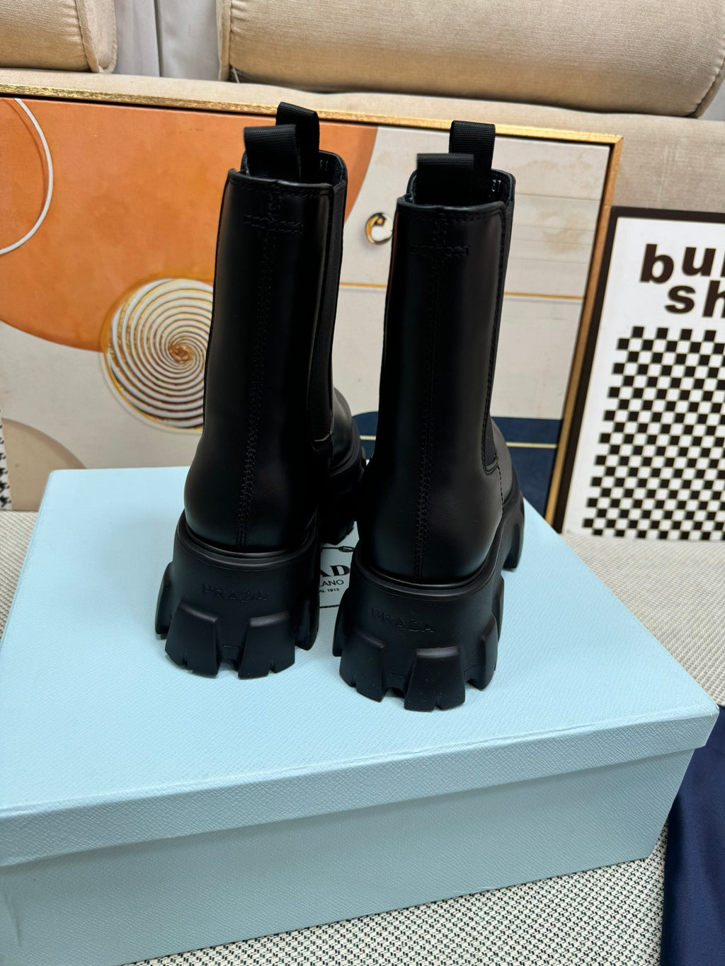 PRADA - Monolith Brushed Leather Chelsea Boot