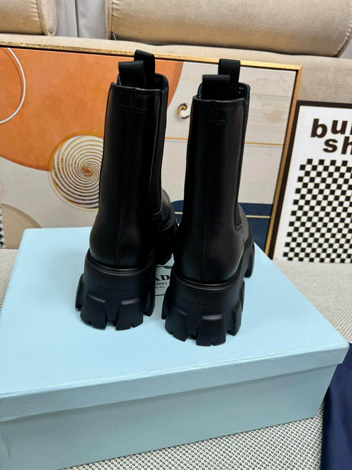 PRADA - Monolith Brushed Leather Chelsea Boot