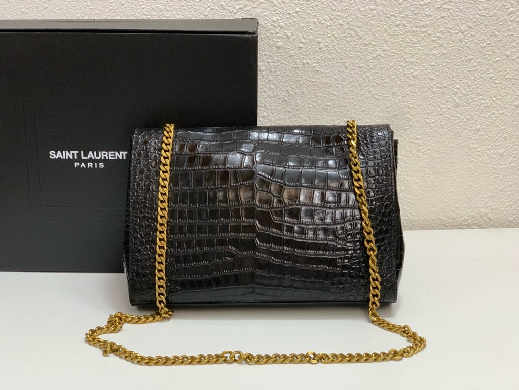 SAINT LAURENT- Black Leather Handbag