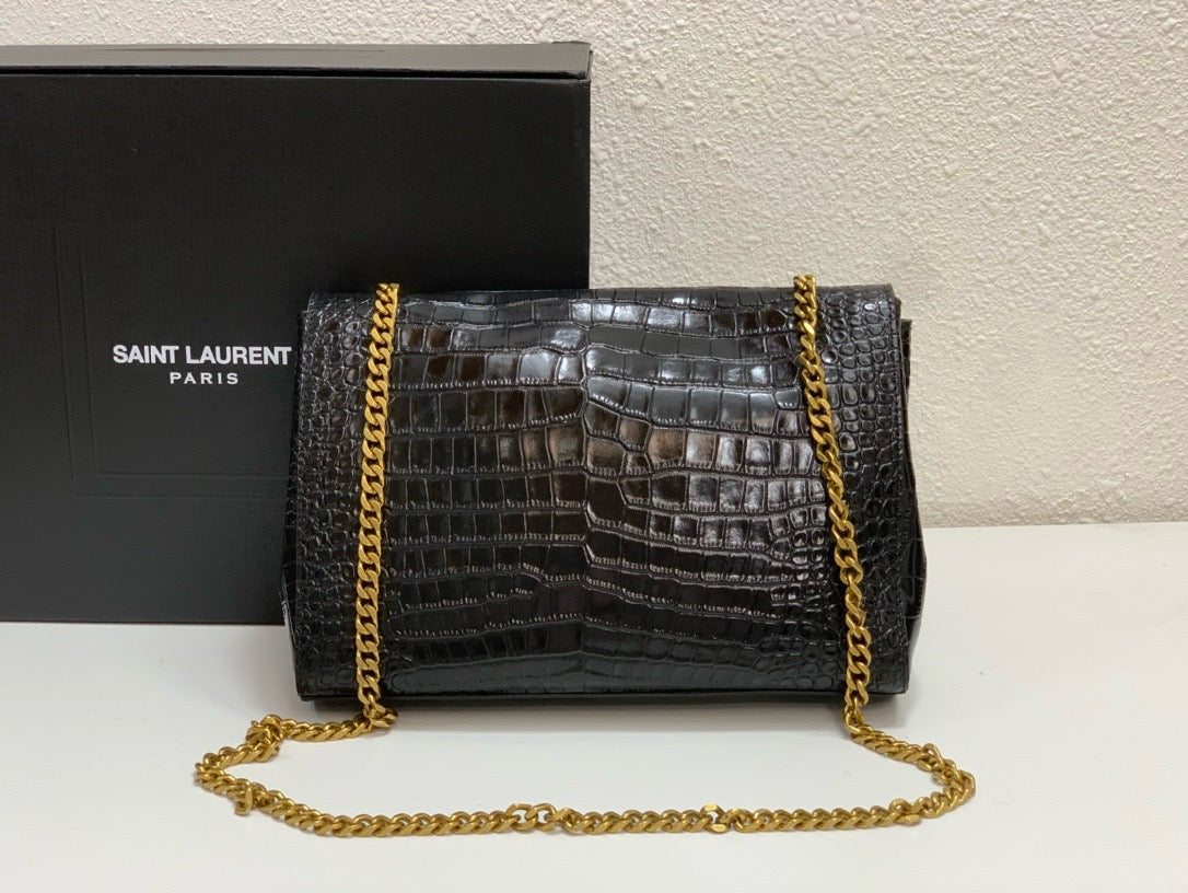 SAINT LAURENT- Black Leather Handbag