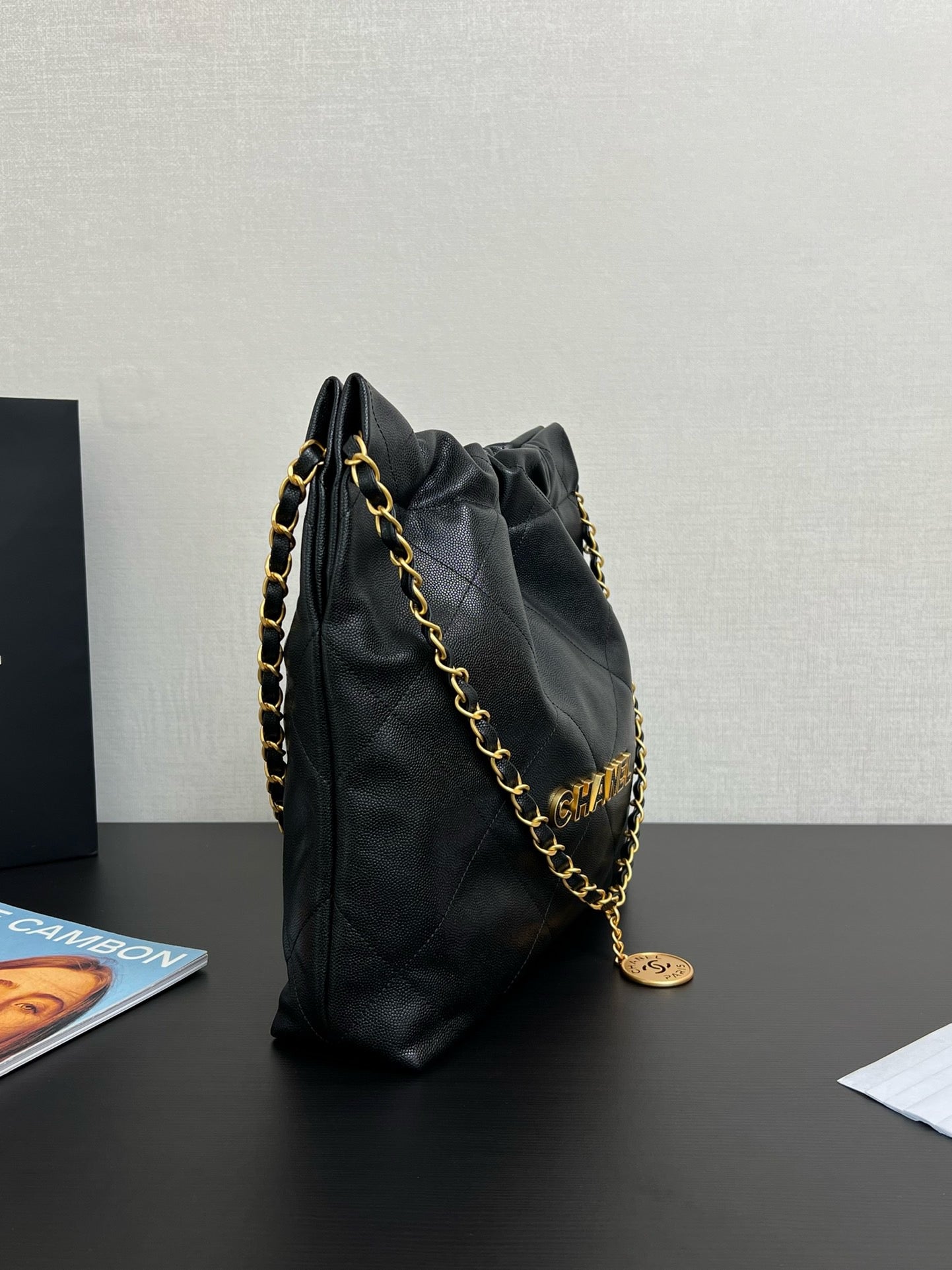 CHANEL - Shiny Calfskin & Gold-Tone Metal