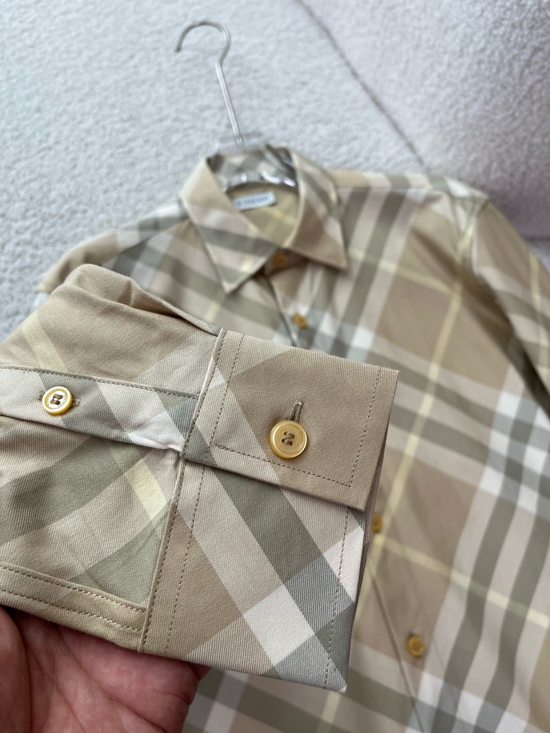 BURBERRY - Slim Fit Check Cotton Poplin Shirt