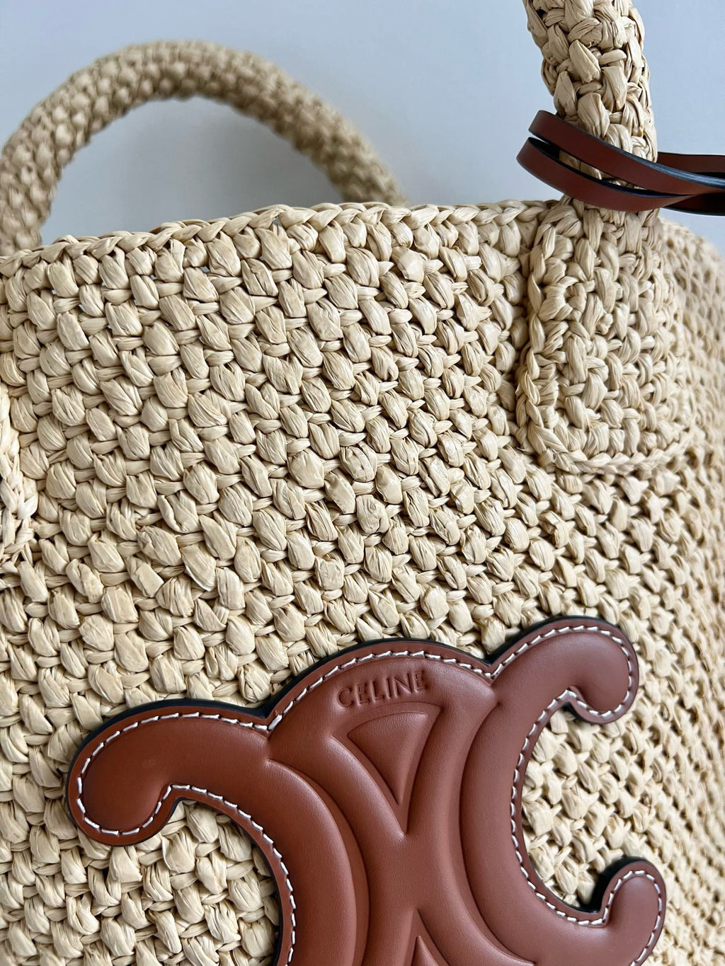CELINE - TEEN COUFFIN IN WICKER AND NATURAL CALFSKIN