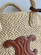 CELINE - TEEN COUFFIN IN WICKER AND NATURAL CALFSKIN