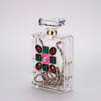 CHANEL - Chanel Clear/Gold Plexiglass Perfume Bottle Evening Bag