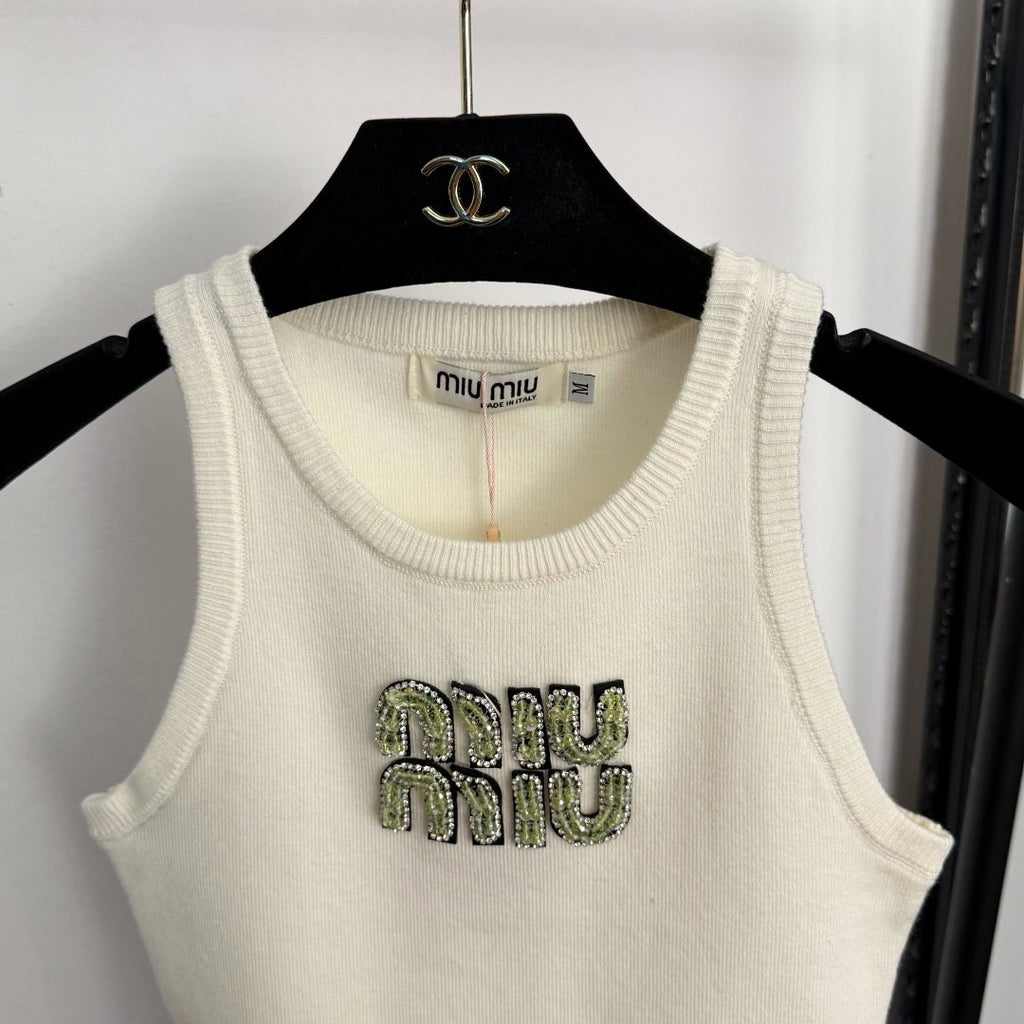 MIU MIU - Cotton knit tank top