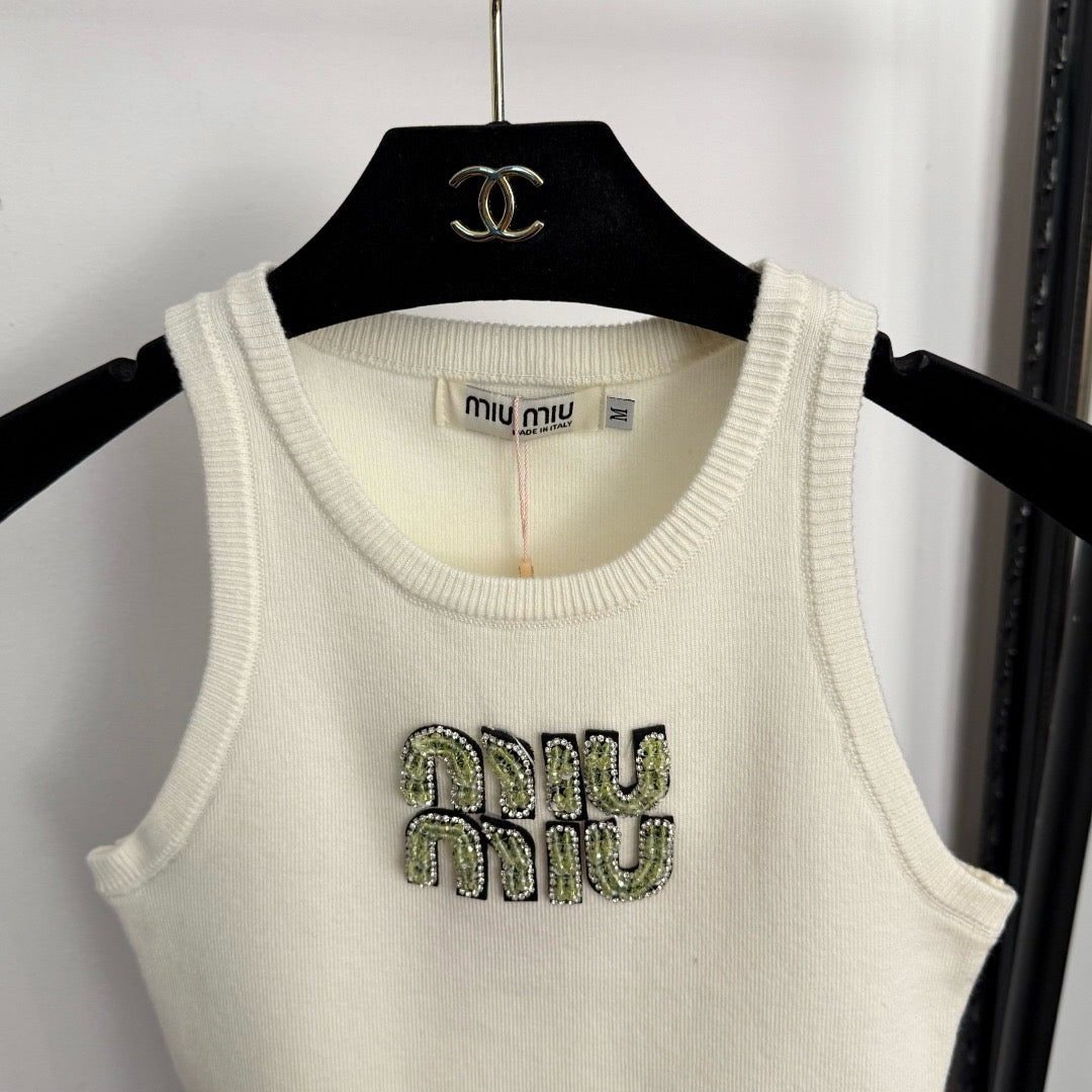 MIU MIU - Cotton knit tank top
