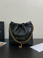 CHANEL - Shiny Calfskin & Gold-Tone Metal