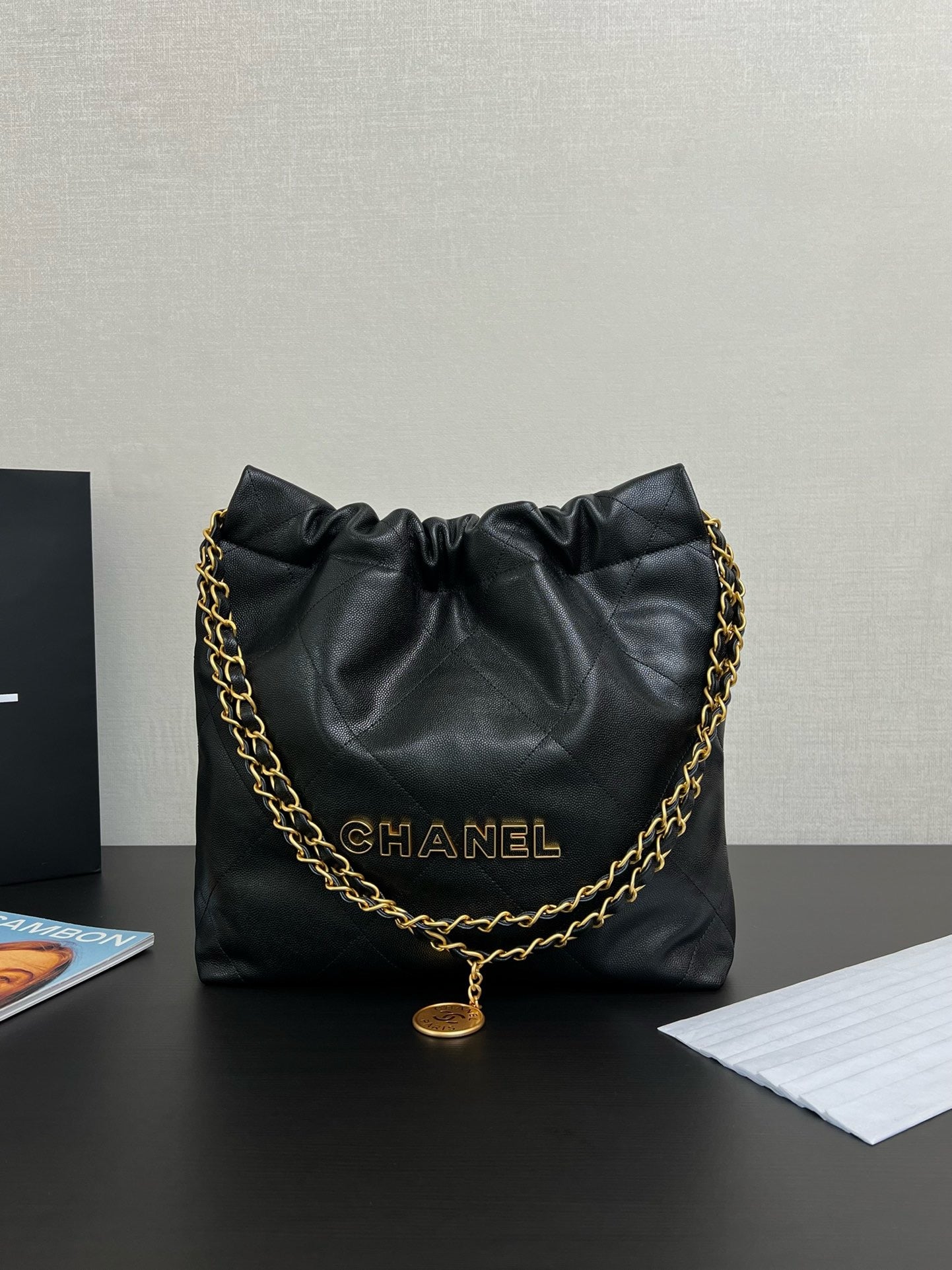 CHANEL - Shiny Calfskin & Gold-Tone Metal