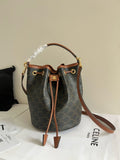 CELINE - TEEN CLARA BAG IN TRIOMPHE CANVAS AND CALFSKIN