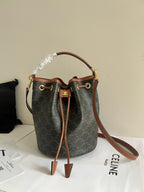 CELINE - TEEN CLARA BAG IN TRIOMPHE CANVAS AND CALFSKIN