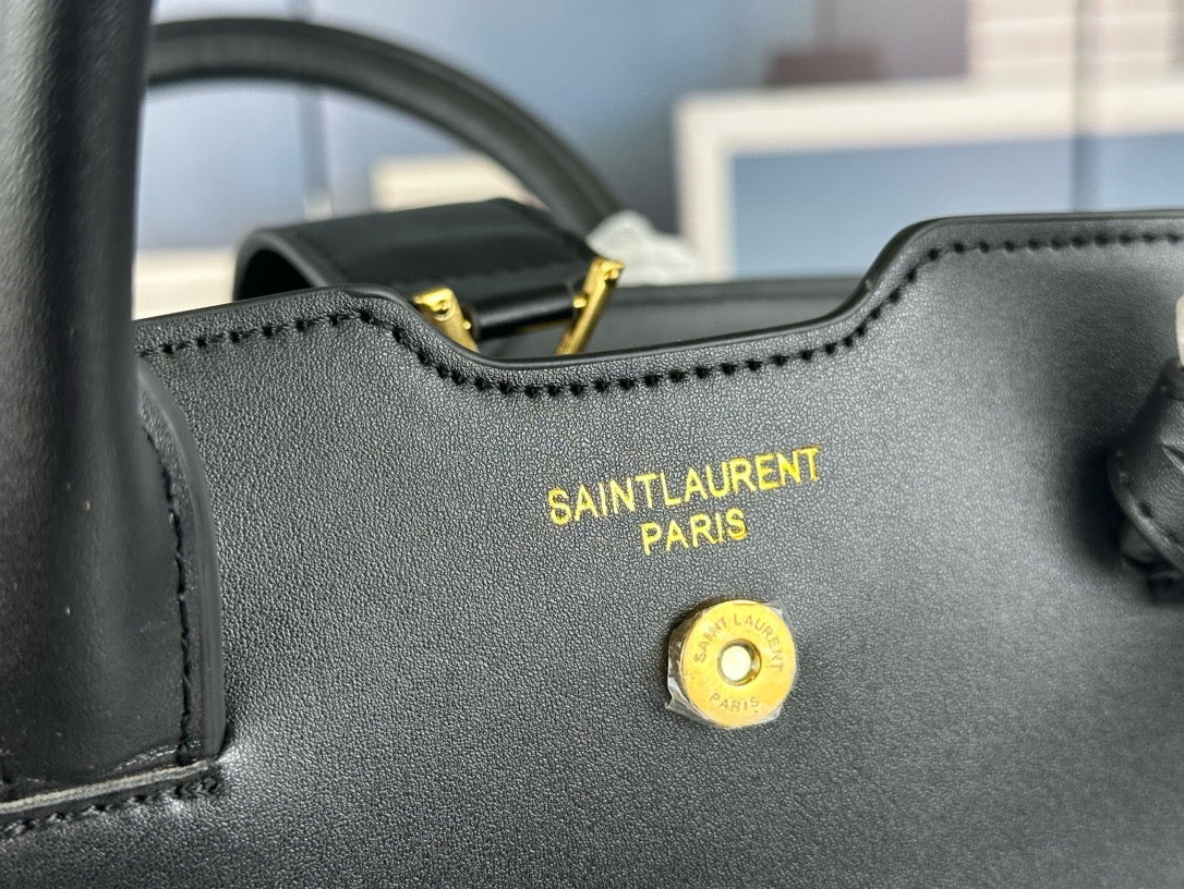 SAINT LAURENT- Black Leather Handbag