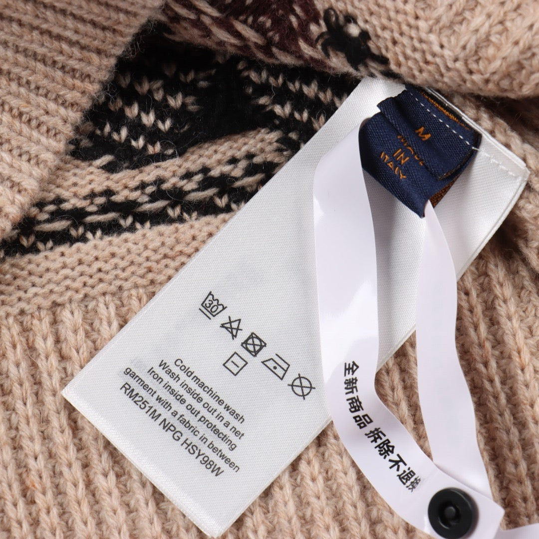 LOUIS VUITTON - Applikation ribbet strik sweater