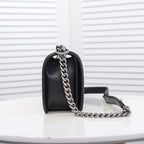CHANEL - Exotics Small Boy Bag Black Python Molurus Leather