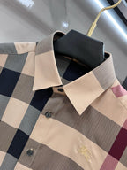 BURBERRY - Stretch Poplin Check long Sleeve Shirt