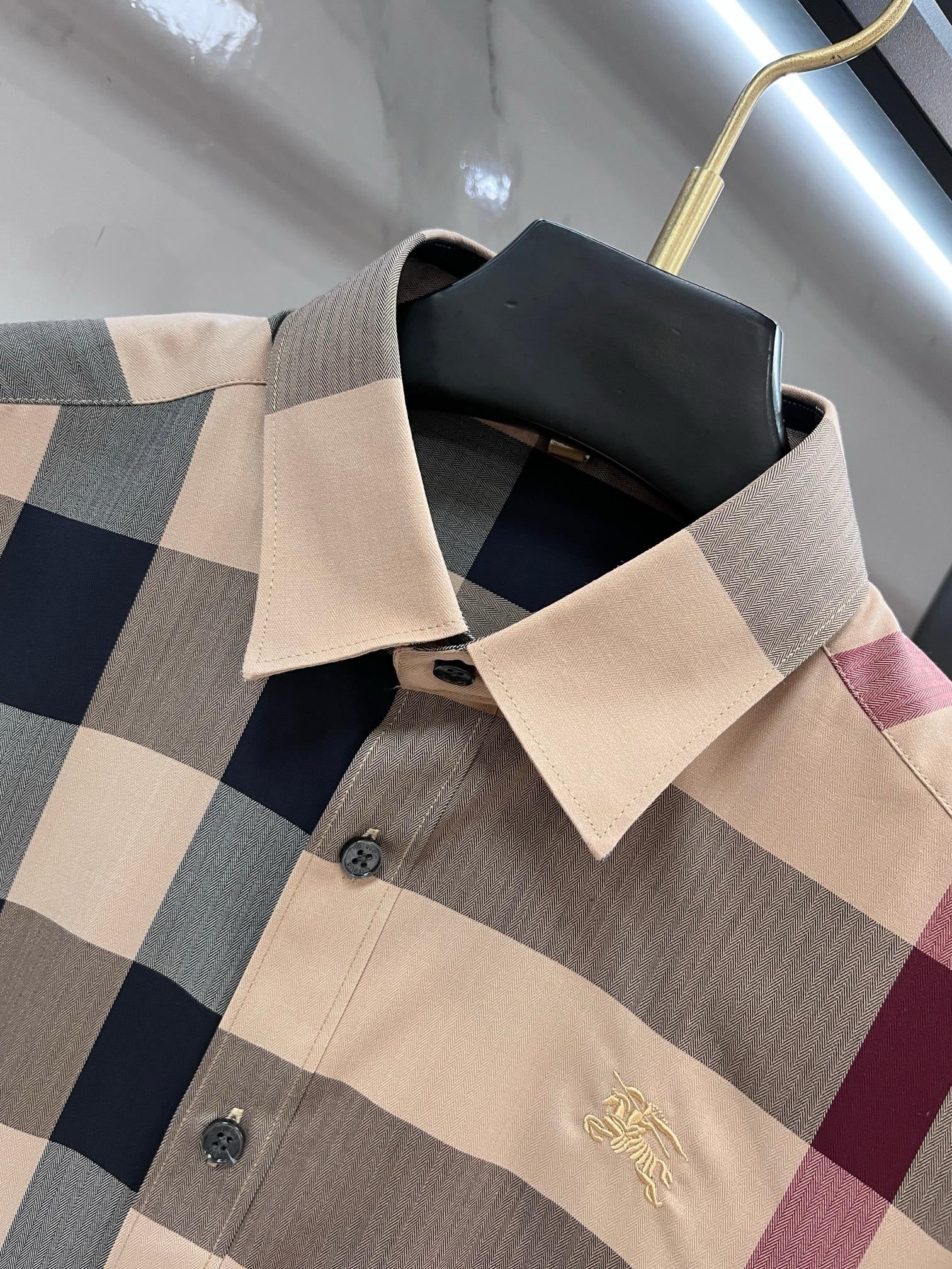 BURBERRY - Stretch Poplin Check long Sleeve Shirt