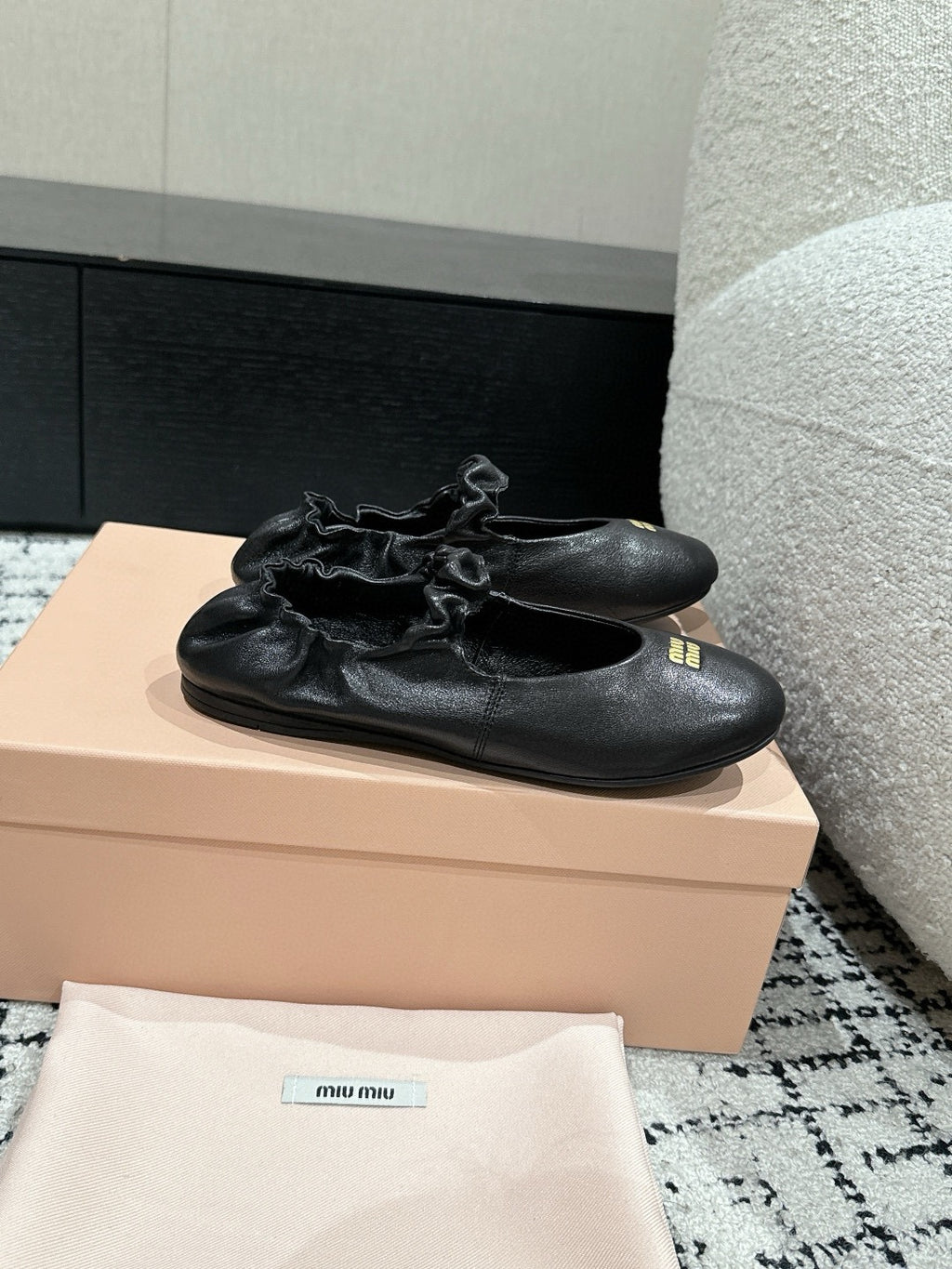 MIU MIU - Ruches nappa leather ballerinas