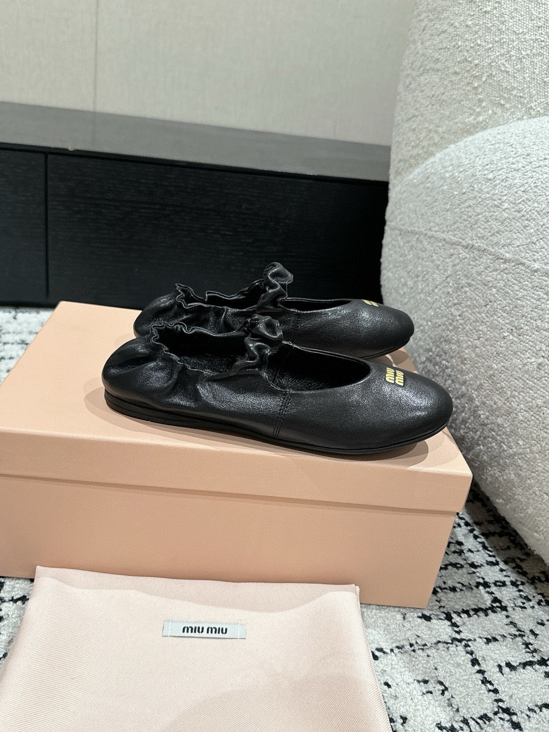 MIU MIU - Ruches nappa leather ballerinas