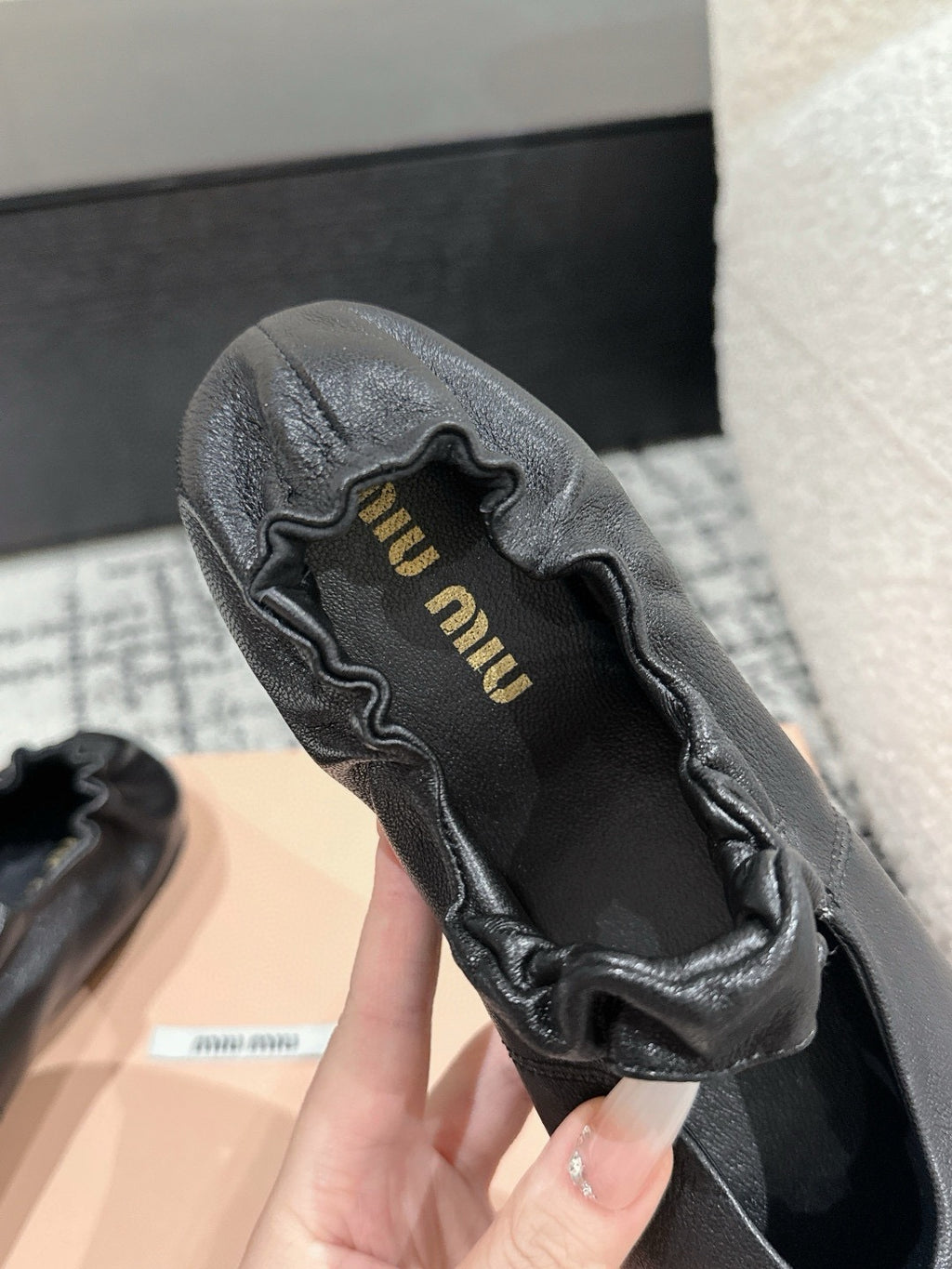 MIU MIU - Ruches nappa leather ballerinas