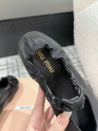 MIU MIU - Ruches nappa leather ballerinas
