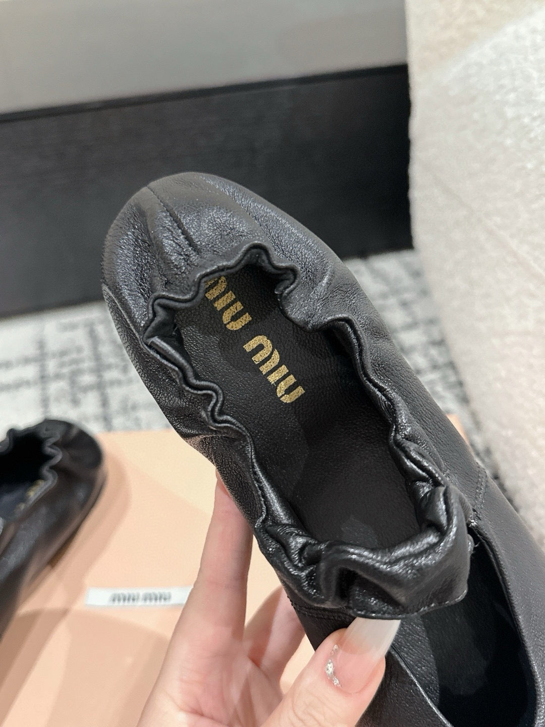 MIU MIU - Ruches nappa leather ballerinas